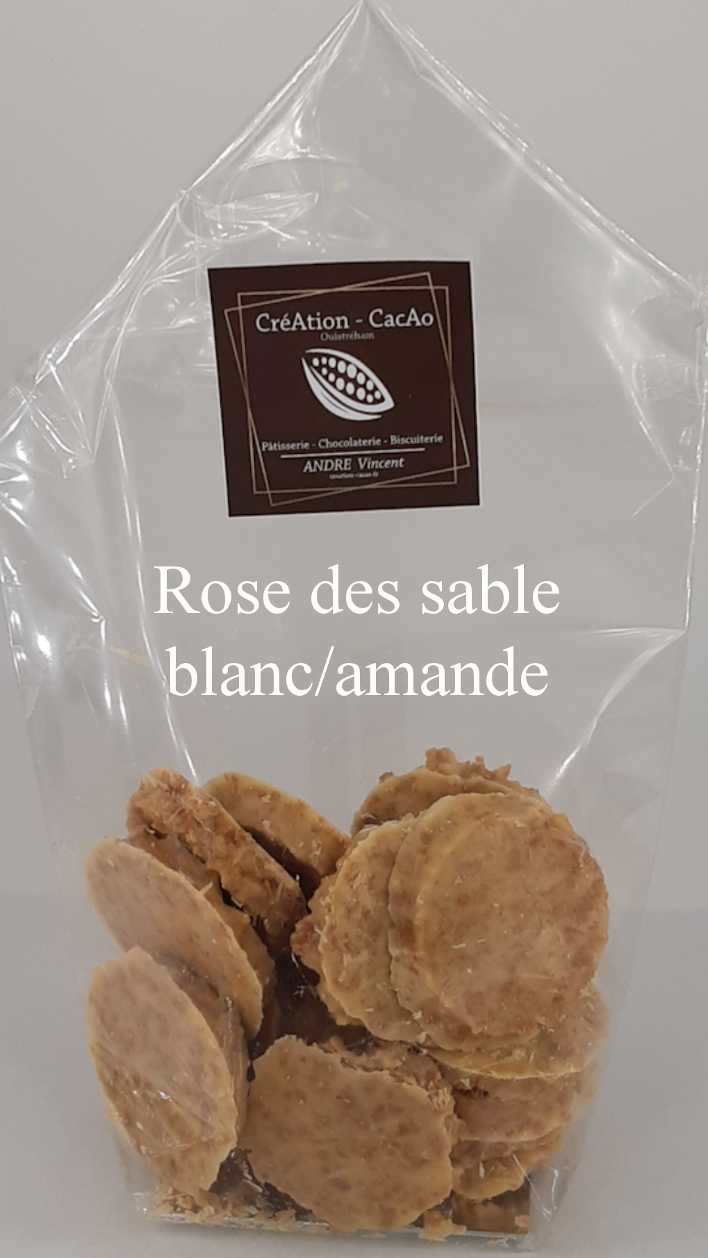 Rose des sables blanc amande